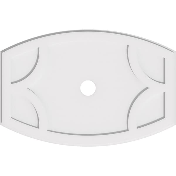 Ekena Millwork Kailey Architectural PVC Ceiling Medallion, 34"W x 22 5/8"H x 3"ID x 18 1/4"C x 1"P, One-Piece CMP34X22KY-03000 - main